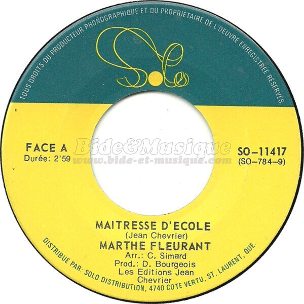 Marthe Fleurant - Maitresse d'école