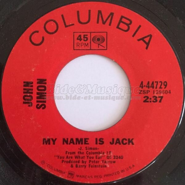 John Simon - B.O.F. : Bides Originaux de Films