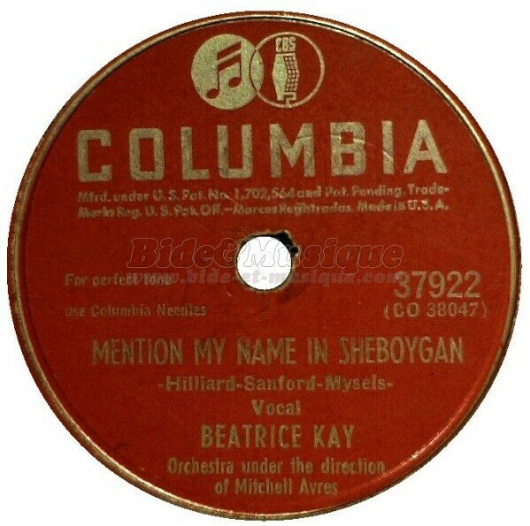 Beatrice Kay - Mention my name in Sheboygan